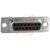 connector, d-subminiature, receptacle housing, tin plated, for 15 crimp socket cont