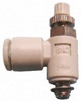 SMC AS Series Speed Controller, R 1/4 Male Inlet Port x R 1/4 Male Outlet Port x 10mm Tube Outlet Port