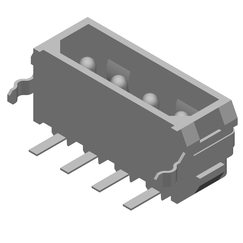 4 Pos, 10A, 250V, Right Angle, Pin Header, Wire-to-Board Connector