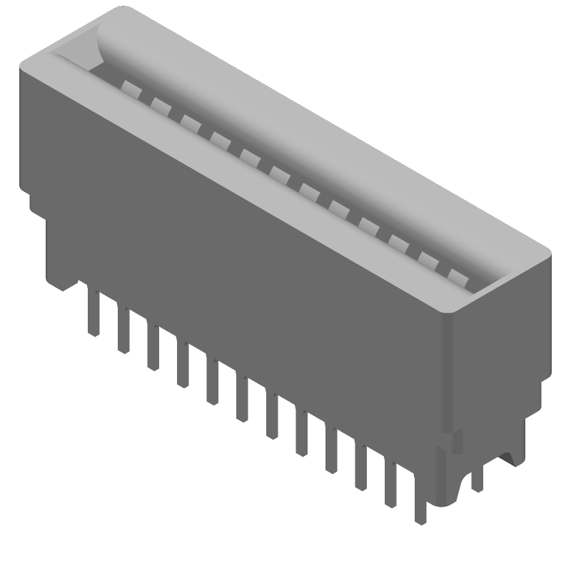 24 Pos Card Edge Connector, 2.54mm Pitch, Straight, Thru-Hole