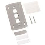 LE TYPE FLUSH MOUNTED FACEPLATE, THREE PORT GRAY