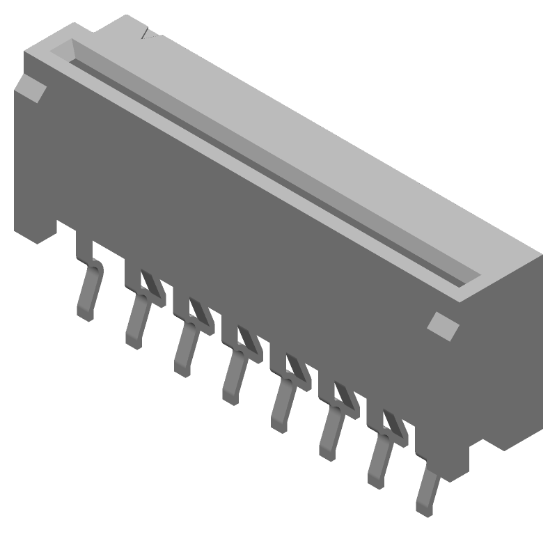 15 Pos FFC/FPC ZIF Conn, 1.25mm Pitch, Thru-Hole, 1A
