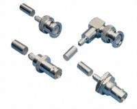 BNC RF Connector, 2GHz, 75R, Crimp, Straight, Cable Mount, Gold