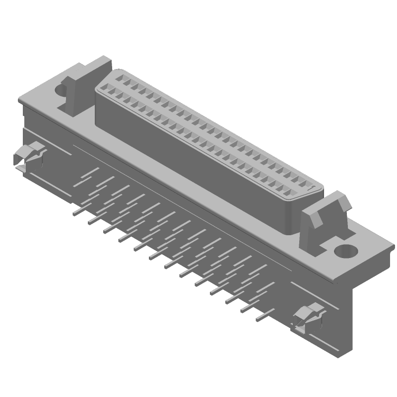 50 Pos Signal Connector, Shielded, Right Angle, Through Hole, 1A, 30V