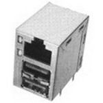 8 Pos 3 Row Right Angle Shielded Header, Through Hole, Gold Plated Bronze