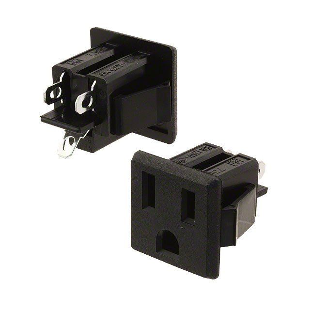 3 Pos Power Connector, 15A 125V AC, Solder, Panel Mount Receptacle