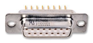 FCT - A MOLEX COMPANY   F15S1G1   Standard D Sub Connector, DA, Receptacle, 15 Contacts, Steel Body, Through Hole