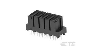 5 Pos 20A GOLD Female Blade Socket Connector, Thru-Hole, 250V