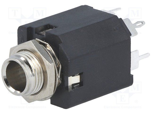 3-Pin Female Through Hole Panel Mount Connector, 34V, 100-Pack