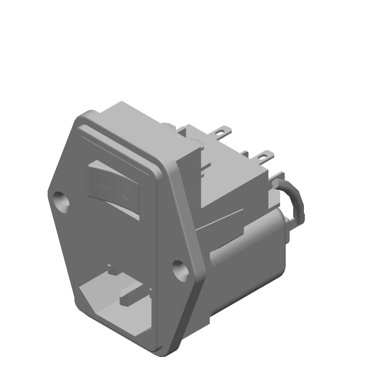3 Pos AC Power Connector, 6A, 240V, Male, Module
