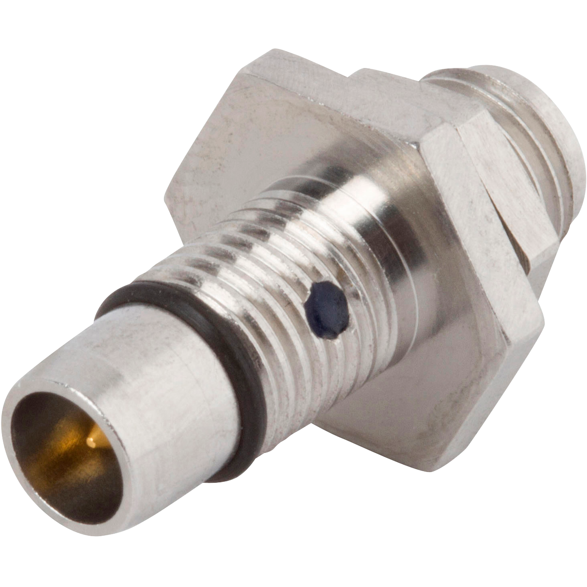 RF Adapter BMA Plug to SMA Jack, 18GHz, 50 Ohm, SS, Gold