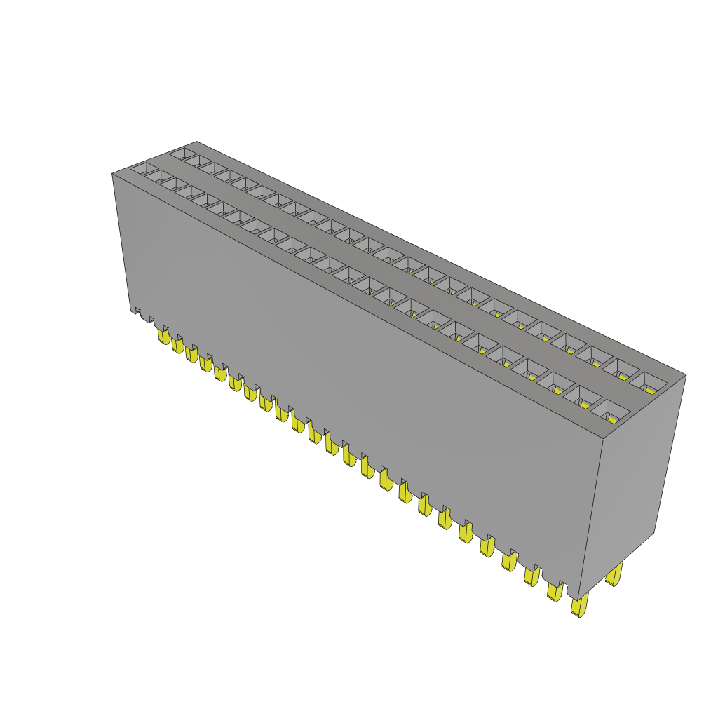 48-Contact 2-Row 1.27mm Pitch Shrouded Receptacle Header