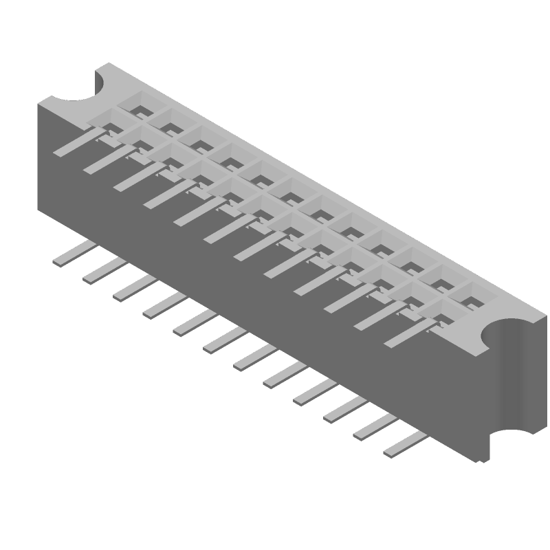 24 Pos 2.54mm RA Socket Strip, 3A, Gold, Thru-Hole