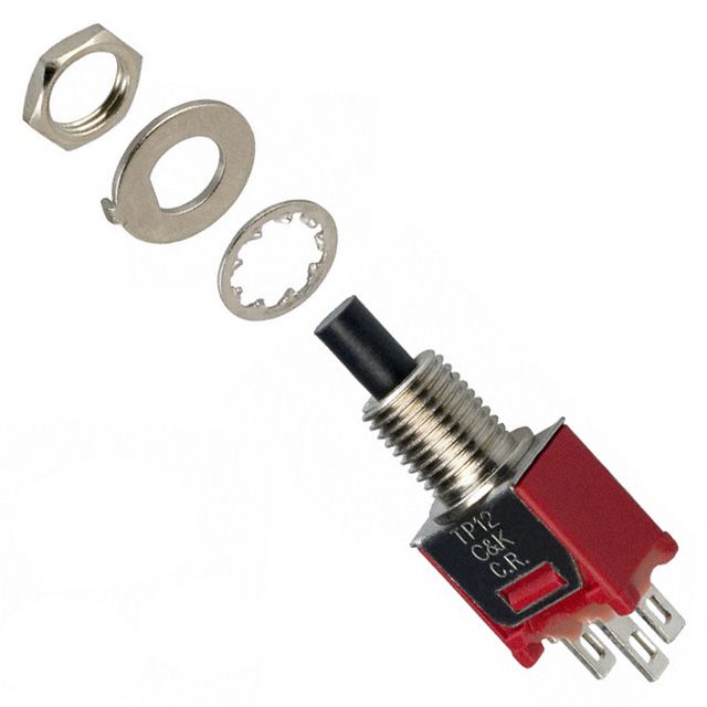 SPDT Pushbutton Switch, 1A 120VAC, Panel Mount, Solder