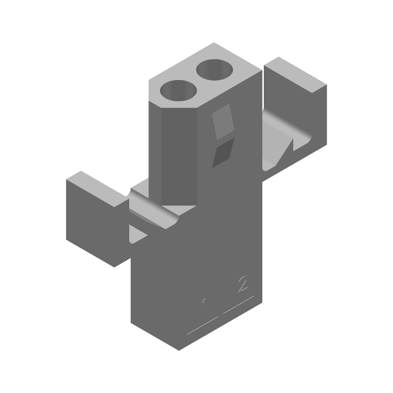2 Pos Wire Housing, 19A, 600V, Crimp, Panel Mount, Natural