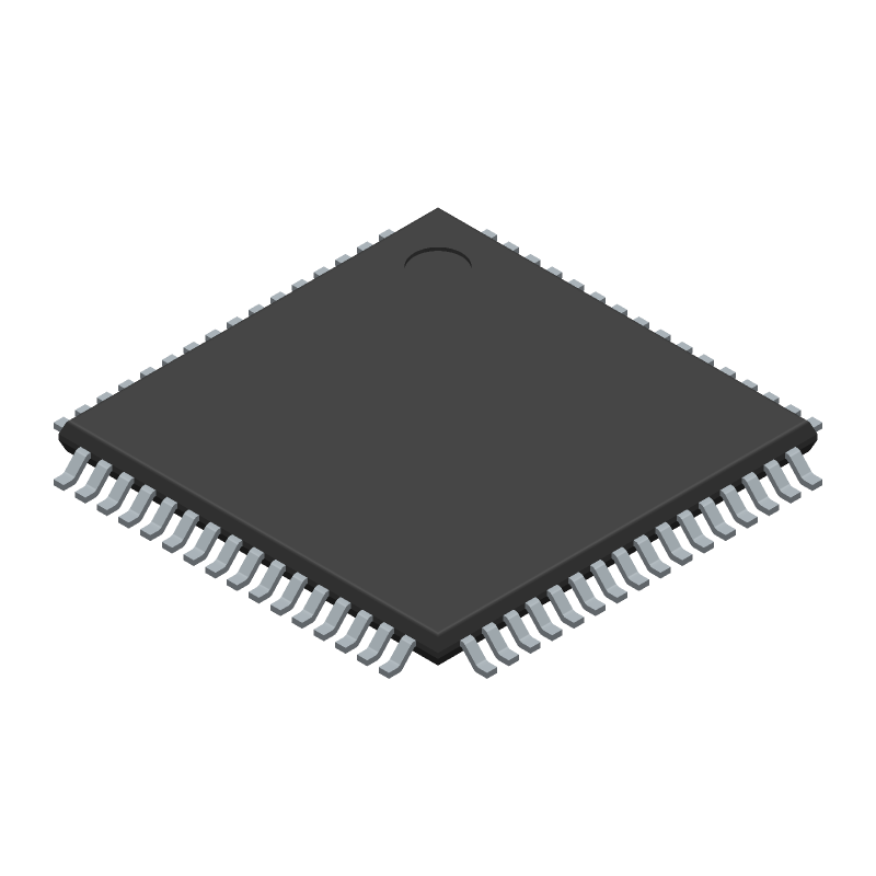 8-Bit RISC MCU, 16MHz, FLASH, 64-Pin TQFP, Industrial