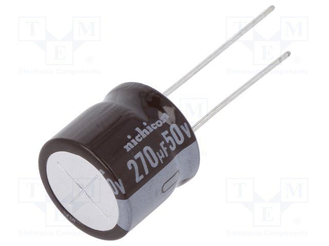 Cap Aluminum Lytic 270uF 50V 20% (16 X 15mm) Radial 7.5mm 840mA 5000h 105°C Bulk