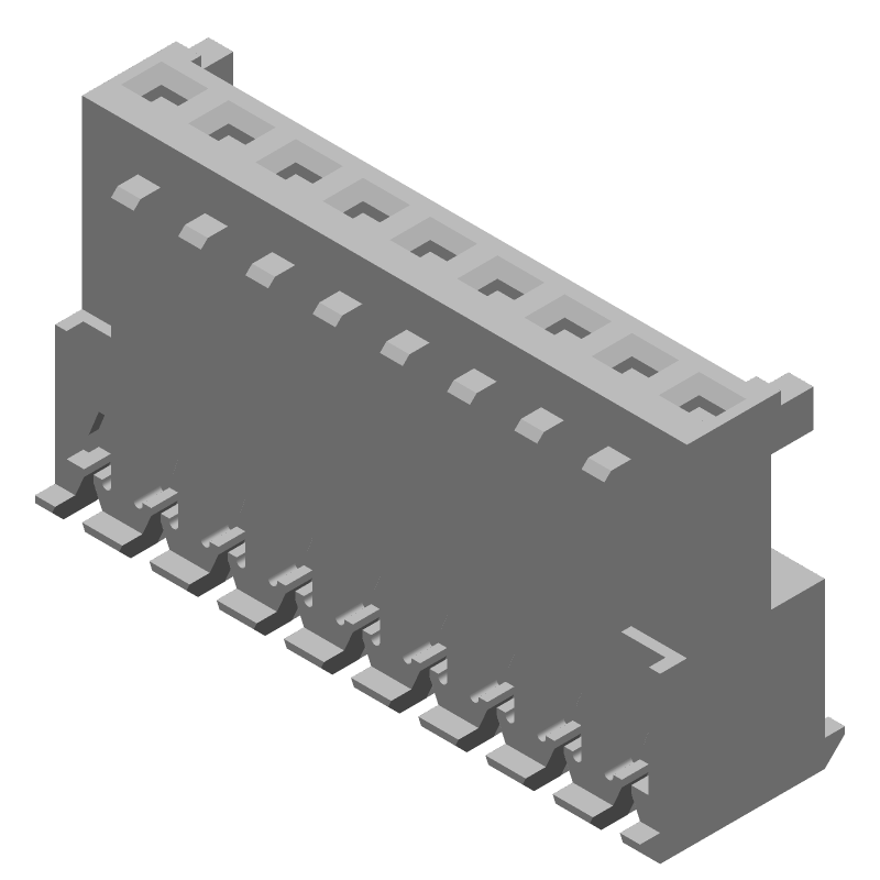 9 Pos 2.54mm IDC Female Socket, 5A, 250V, RA Cable Mount
