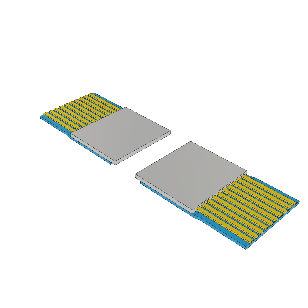 FFC Jumper Cable Polyester 10Conductors 60VAC 2.539m