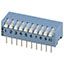 10-Pos SPST Piano Rotary DIP Switch, 0.05A 24VDC, Through Hole