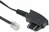 HAMA 44401 Telecom Cable Assembly Male TST 3m Black Male to Male to 6P4C Plug