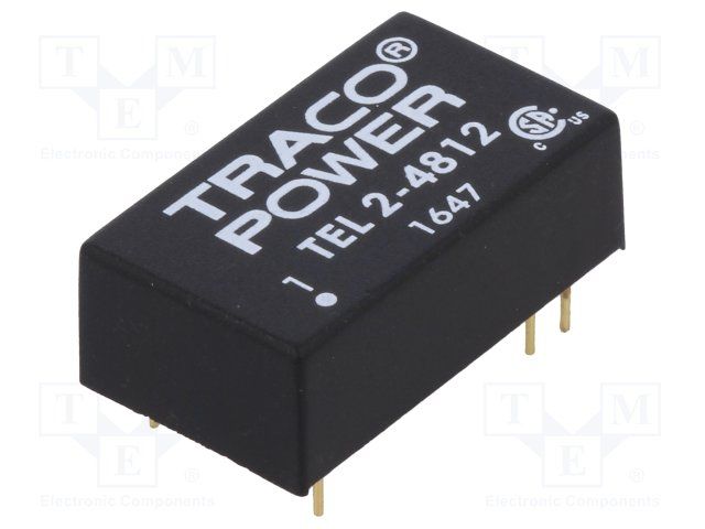 DC/DC converter 36. . .75 VDC 12 VDC 2 W, TEL 2-4812, Traco Power