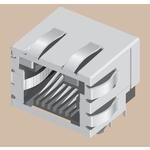 Conn Modular Jack F 8 POS 1.02mm Solder RA SMD 10 Terminal 1 Port Cat 3 T/R