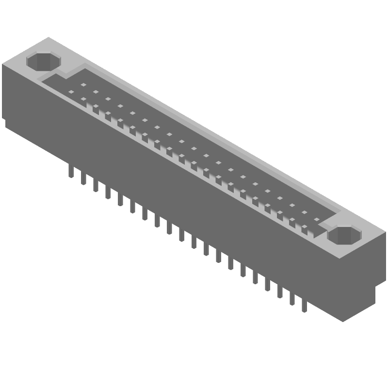 40 Pos 2.54mm Pin Backplane Connector, Straight, Thru-Hole, Gold/Tin