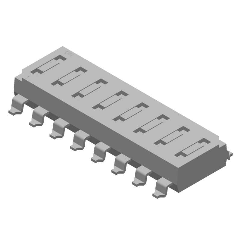 8-Pos SPST Slide DIP Switch, 24VDC, 100mA, SMD, Gull Wing
