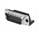 15-Position Right Angle Through Hole Connector, 15 Contacts, Steel Shell, 2 Size