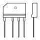 Bridge Rectifier Diode, 1 Phase, 20A, 200V V(RRM), Silicon, PLASTIC, GBJ, 4 PIN