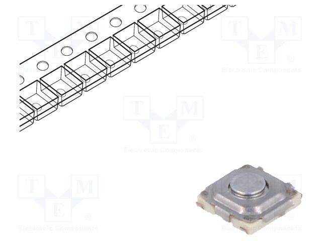 Tactile Switch, SMD, 100gf, 20mA, 15VDC, SPST, Off-Mom