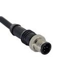 M12 5-Pin Plug to Wire Lead Cable Assembly, 2m, IP67