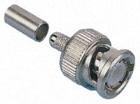Sofim Straight 50 Cable Mount BNC Connector Plug, Crimp Termination RG140/U, RG59 B/U, RG62 B/U, RG71 B/U