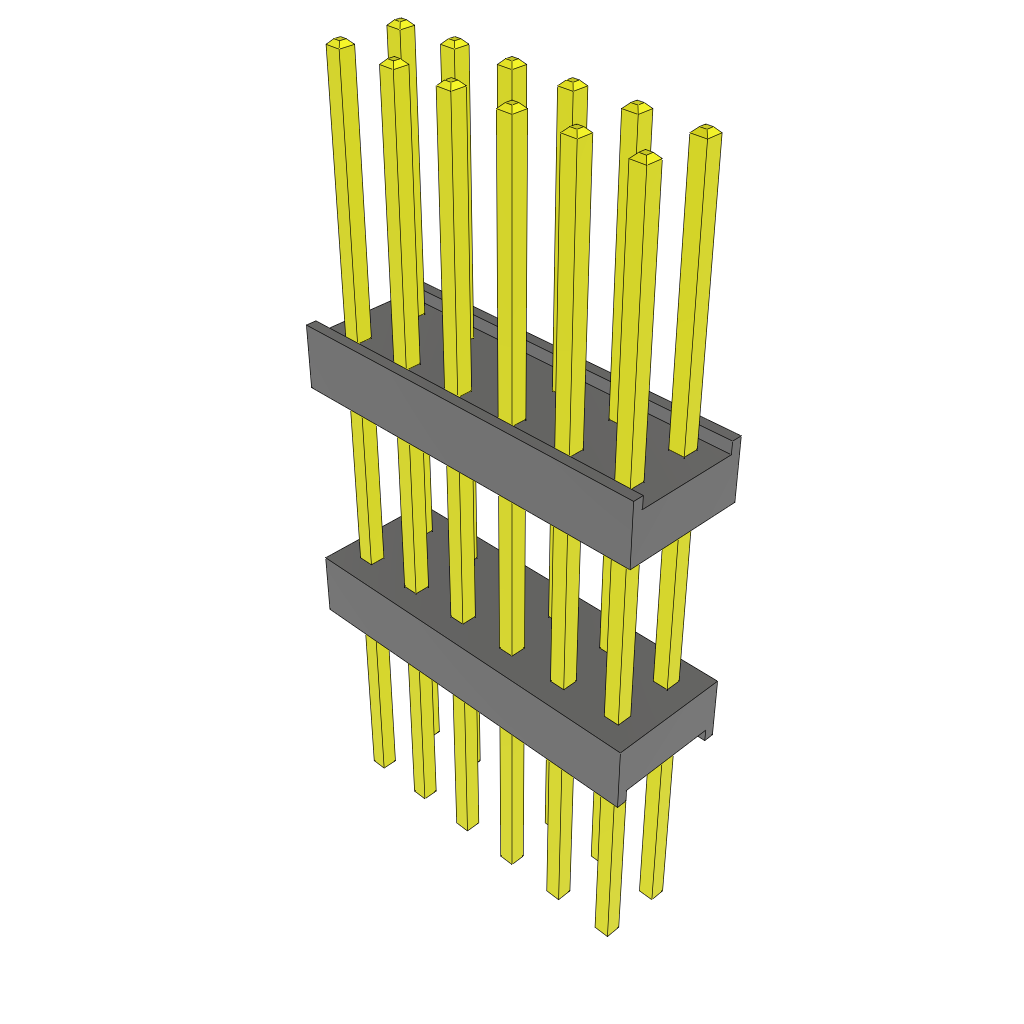 Conn Board Stacker HDR 12 POS 2.54mm Solder ST Top Entry Thru-Hole Bulk
