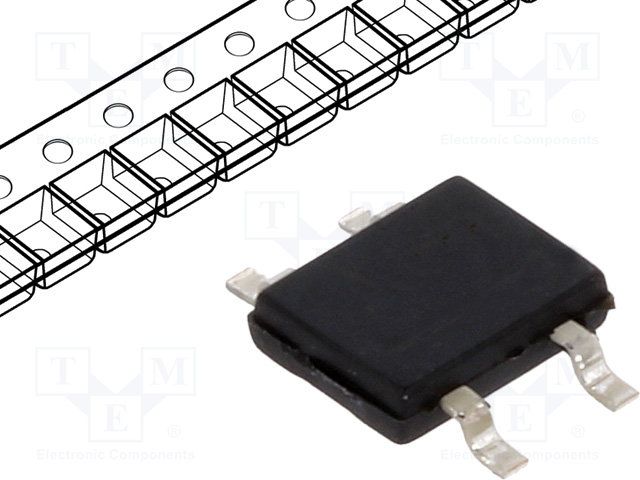 Bridge Rectifier Diode, 1 Phase, 0.8A, 800V V(RRM), Silicon, TO-269AA, MINIDIP-4