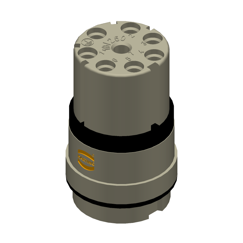 7-Pos Circular Connector, Female, Crimp, 10A, 250V, IP65