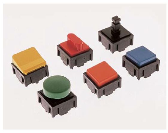 Tactile Switch SPST-NO 50VDC 25mA Red Actuator Through Hole