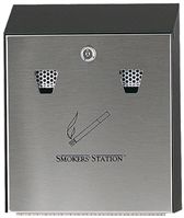 300 Black, Grey Galvanised Steel Wall Mounting Ash Tray, 76mm x 318mm x 254mm