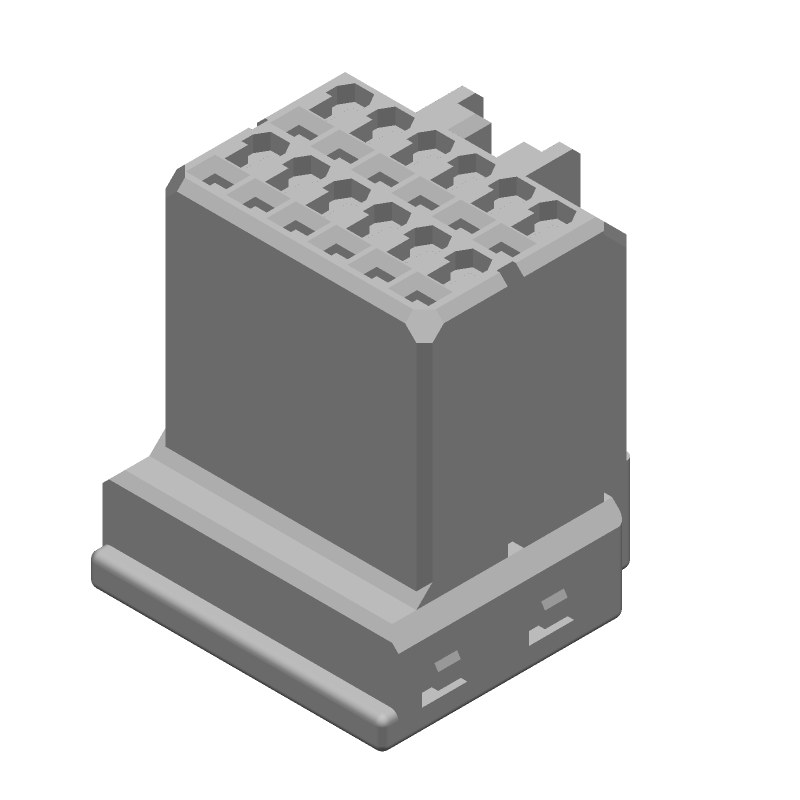 12 Pos 2.5mm Crimp Wire Housing, PBT, Straight, Signal