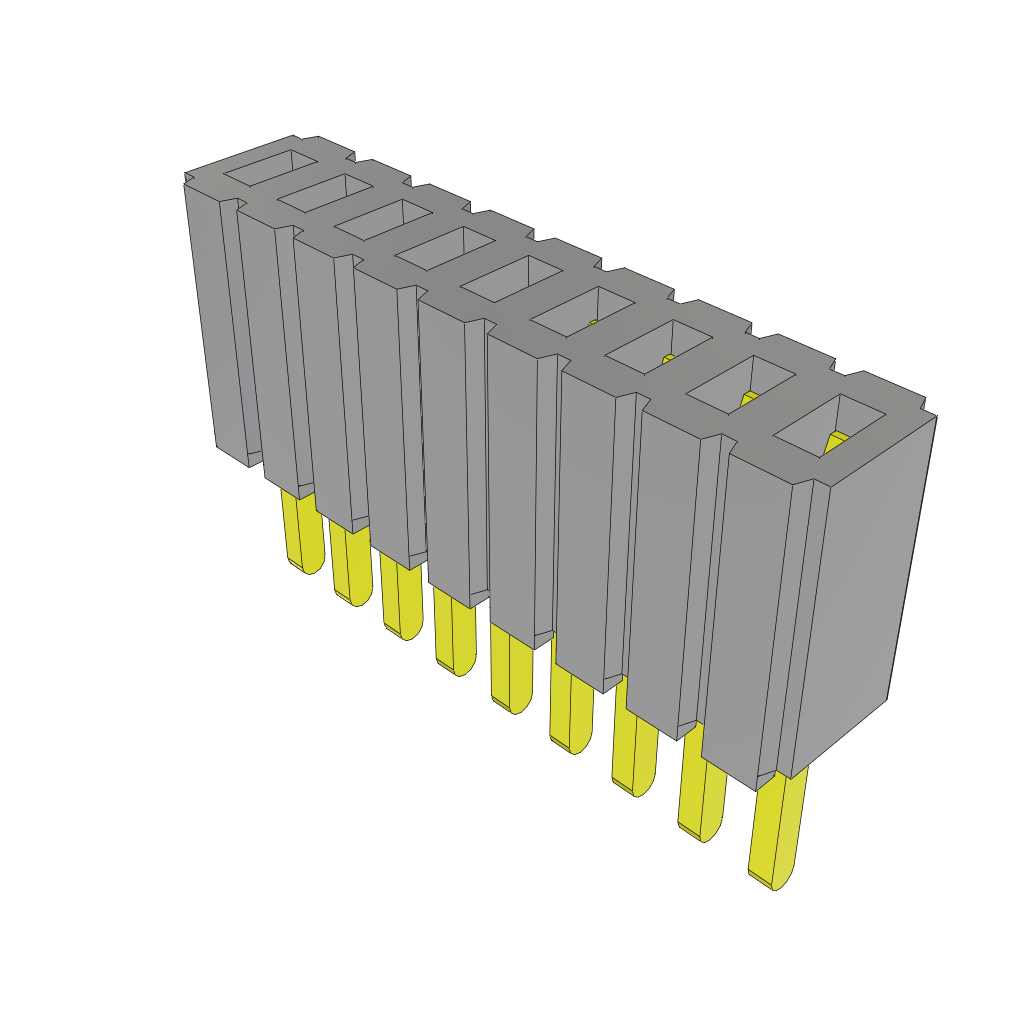 Conn Micro Socket Strip SKT 9 POS 1.27mm Solder ST Thru-Hole Tube