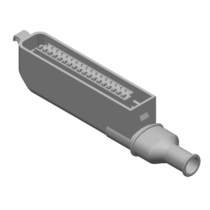 35 Pos 5mm Crimp RA Wire Housing, Signal, Black