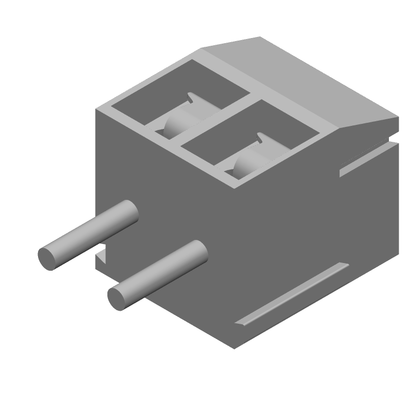 2 Pos 3.5mm Terminal Block, 7A, 250V, Signal, Thru-Hole, Blue