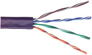 UNSHIELDED MULTIPAIR CABLE 4PR 1000FT 300V VIOLET; LAN Category:Cat6e; No. of Pairs:4 Pair; Wire Gauge:24AWG; Conductor Area CSA:-; Reel Length (Imperial):1000ft; Reel Length (Metric):304.8m; Voltage Rating:300V; Jacket Material:PVC ;RoHS Compliant: Yes