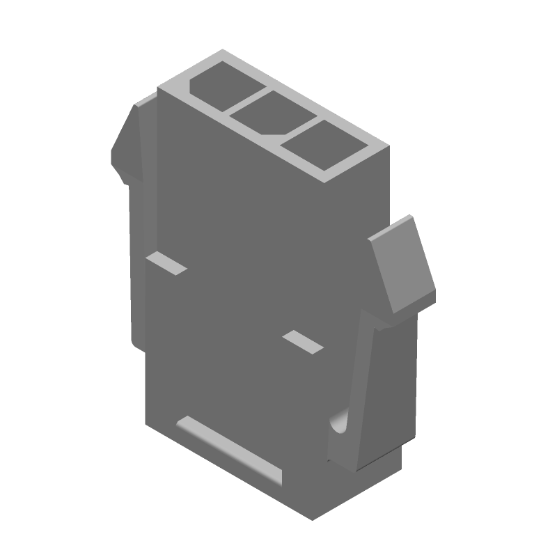 3 Pos Male Rectangular Connector, 5A, 250V, Panel Mount, Crimp