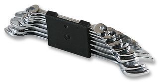 SPANNER SET, OPEN, 8PC - Kit Contents:6x7, 8x9, 10x11, 12x13, 14x15, 16x17, 18x19, 20x22mm; SVHC:No SVHC (20-Jun-2011); Kit Contents Descriptive:One each spanner of size 6x7, 8x9, 10x11, 12x13, 14x15, 16x17, 18x19, 20x22; Standard:DIN; RoHS Compliant: NA;