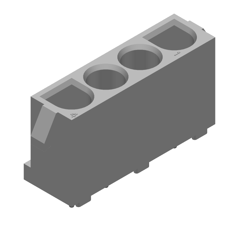 4 Pos Male Pin Connector, 600V, 36A, Silver, Through Hole