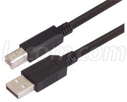 L-COM         CAUBLKAB-5M             USB CABLE, TYPE A MALE / TYPE B MALE, 5M, BLACK