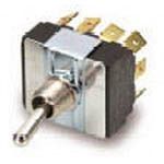 3PDT Toggle Switch, 15A 250VAC, Bat Lever, Screw Term, Panel Mount
