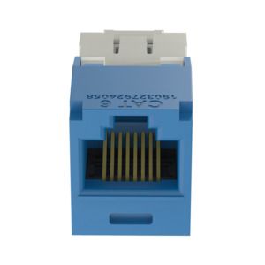 CAT6 UTP Modular Connector, 8P/8W, Female, Straight, Blue ABS